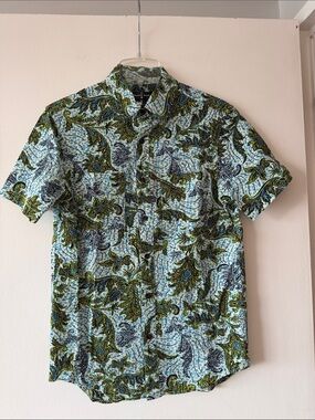 Houston White x Target Men's Paisley Short Sleeve Button Down Shirt Size S